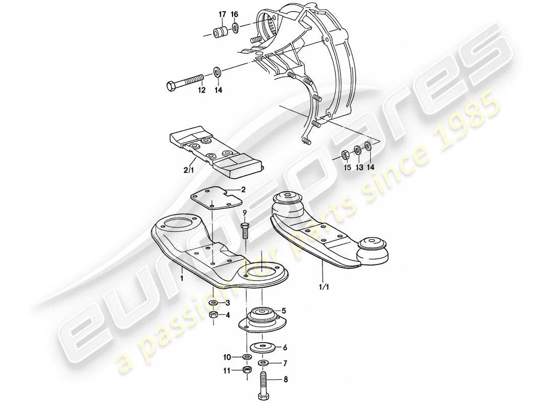 a part diagram from the porsche 911 parts catalogue
