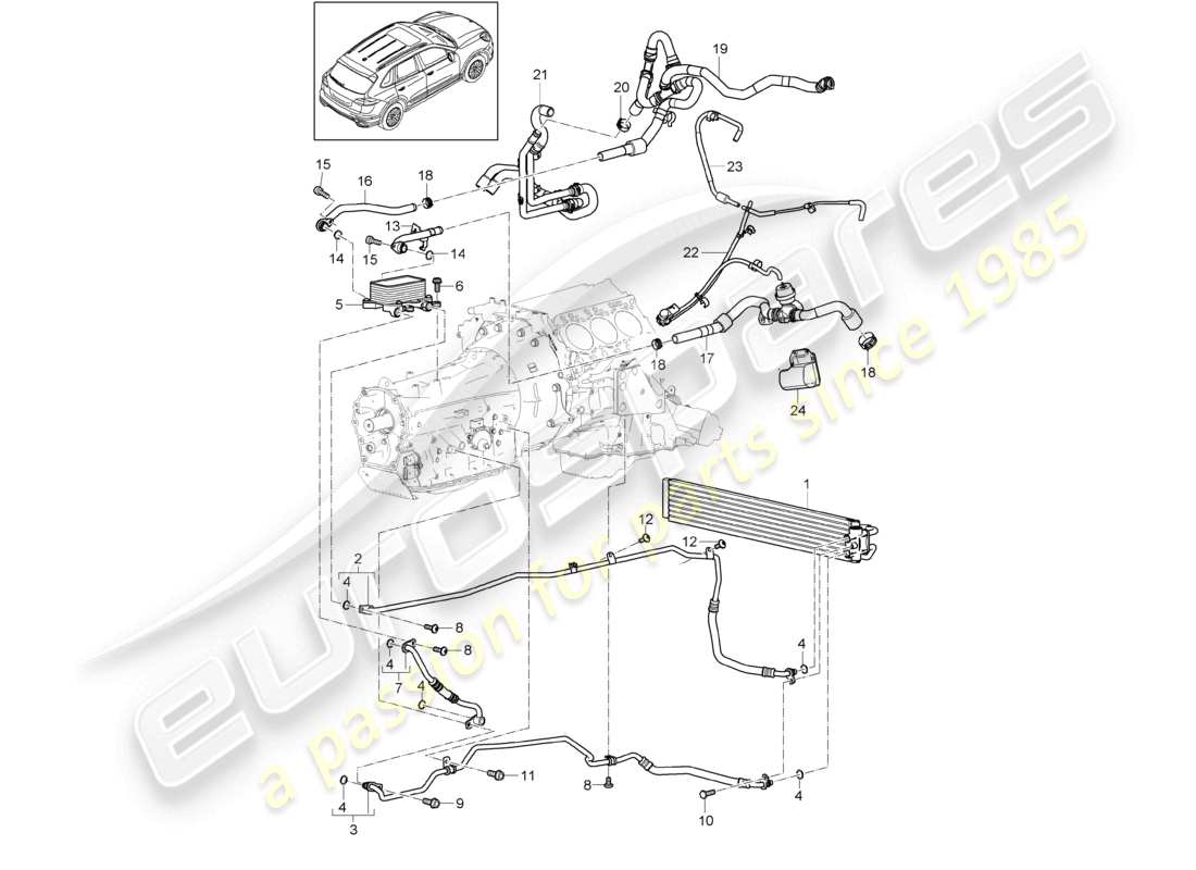 a part diagram from the porsche 2014 (cayenne e2 92a) parts catalogue