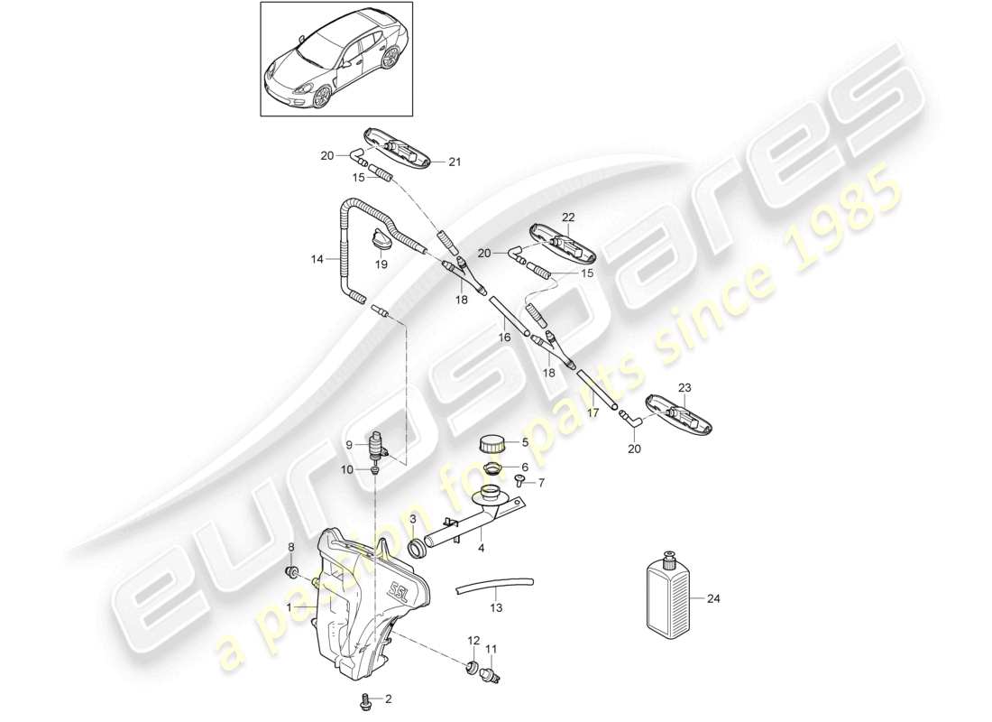 a part diagram from the porsche panamera parts catalogue