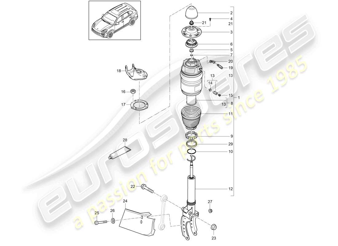 a part diagram from the porsche cayenne parts catalogue