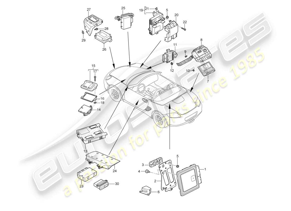 a part diagram from the porsche boxster parts catalogue