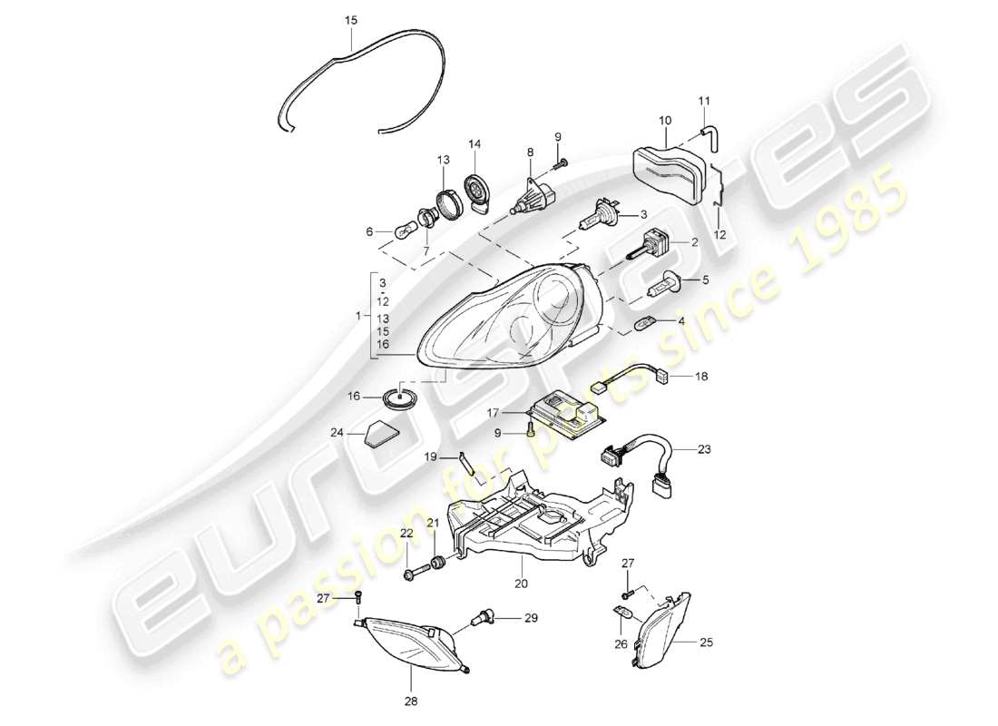 a part diagram from the porsche cayenne parts catalogue