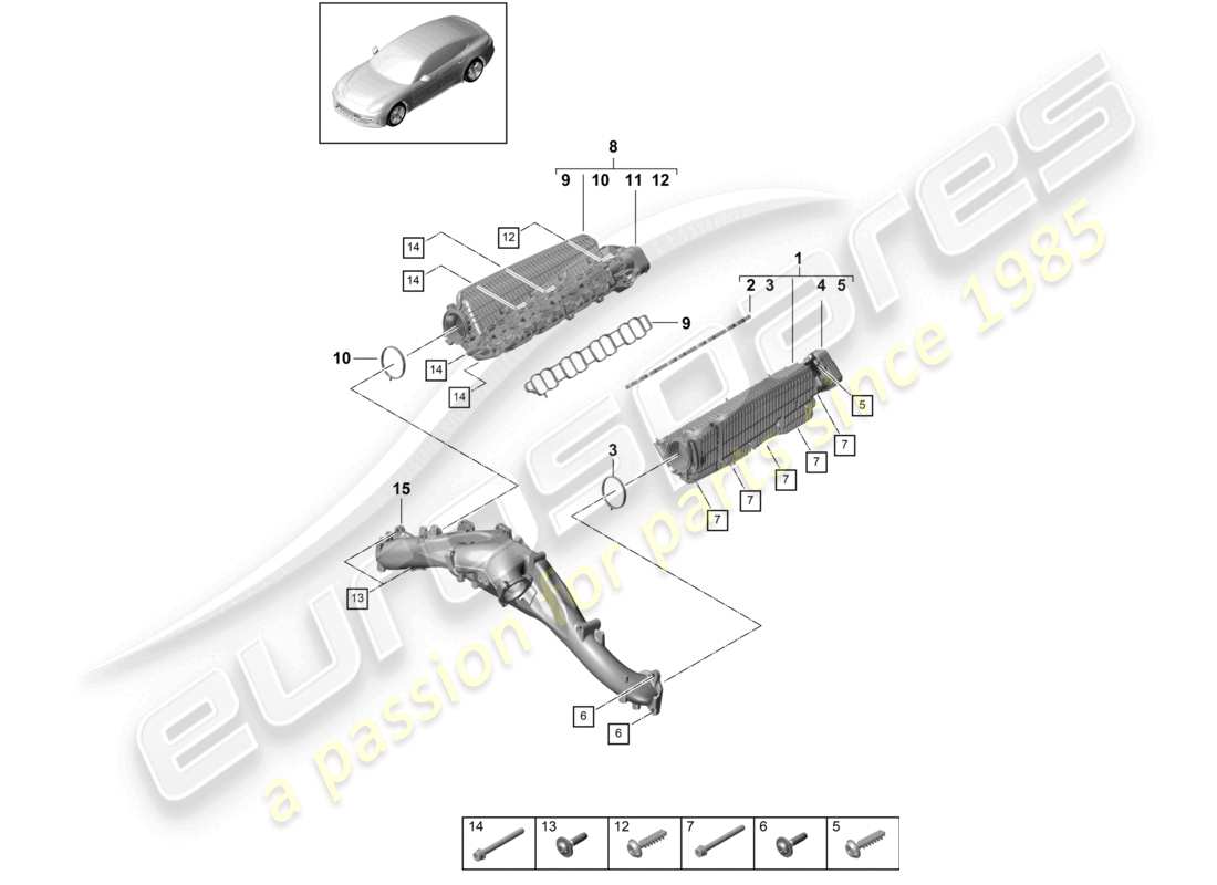 VIEW PARTS DIAGRAMS FROM THE PORSCHE PANAMERA PARTS CATALOGUE a part diagram from the porsche panamera parts catalogue