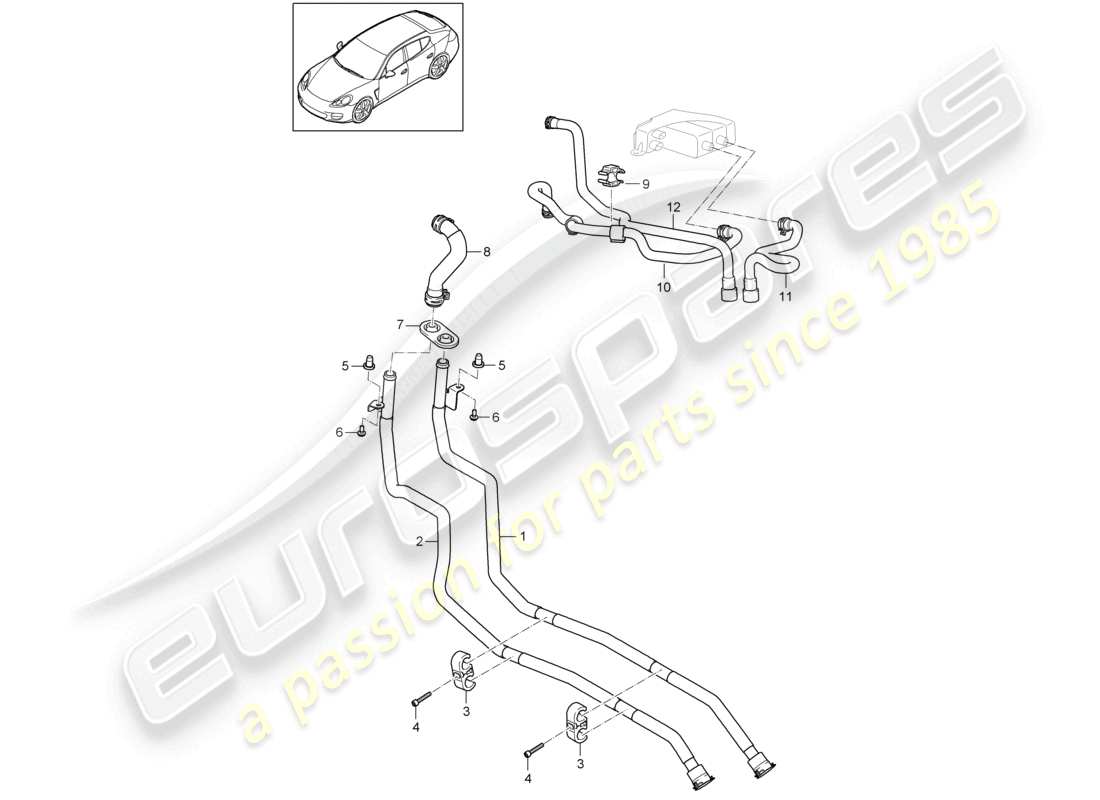 VIEW PARTS DIAGRAMS FROM THE PORSCHE PANAMERA PARTS CATALOGUE a part diagram from the porsche panamera parts catalogue