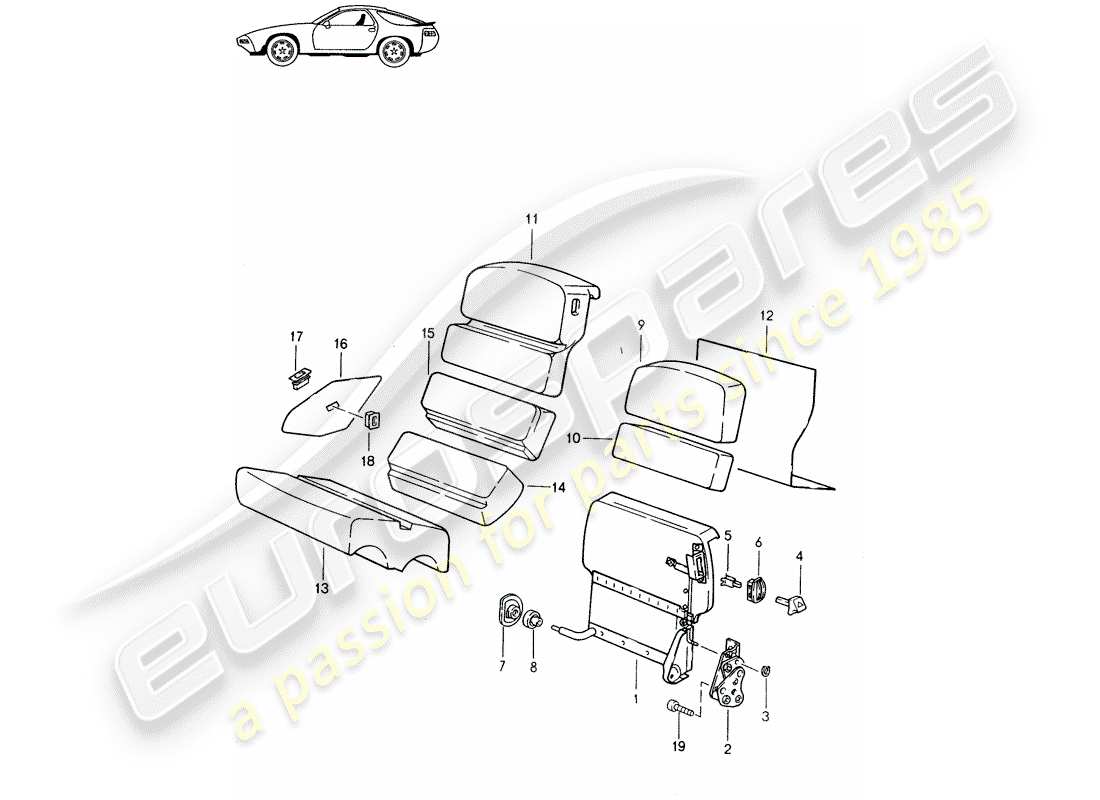 a part diagram from the porsche accessories and tequipment parts catalogue