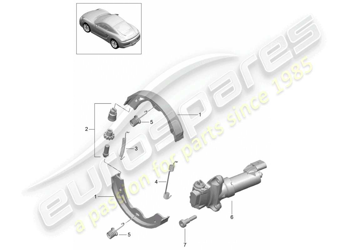 a part diagram from the porsche cayman parts catalogue