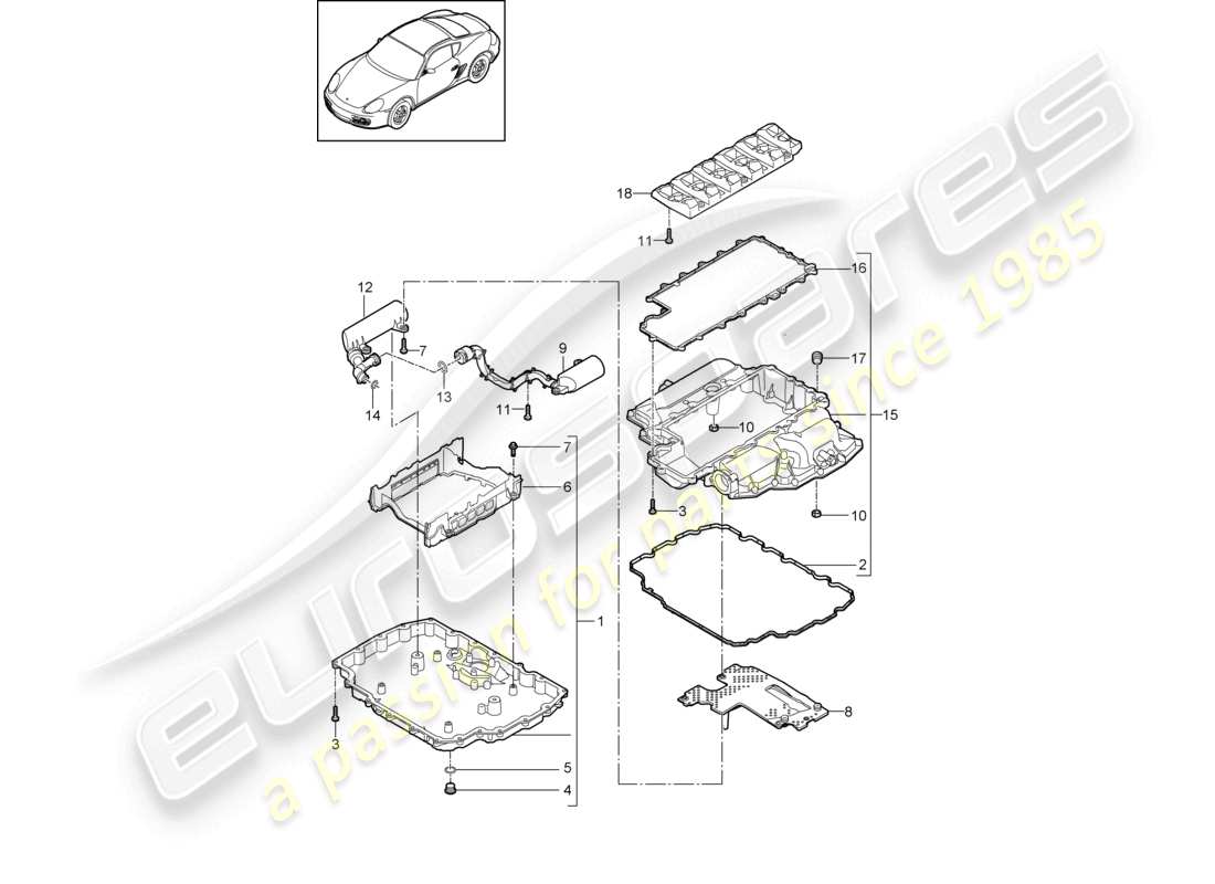 a part diagram from the porsche cayman parts catalogue