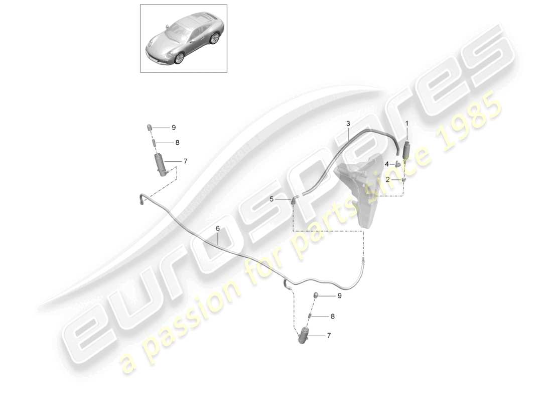 a part diagram from the porsche 991 parts catalogue