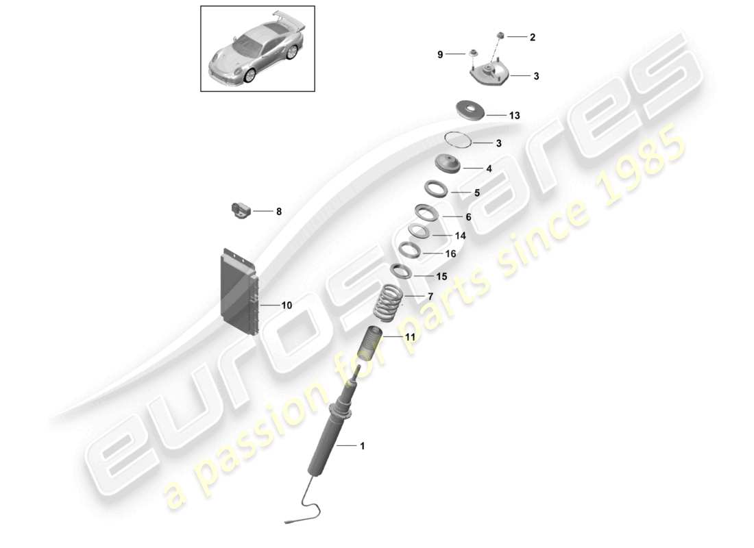 a part diagram from the porsche 991 parts catalogue