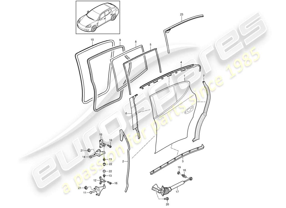 a part diagram from the porsche panamera parts catalogue