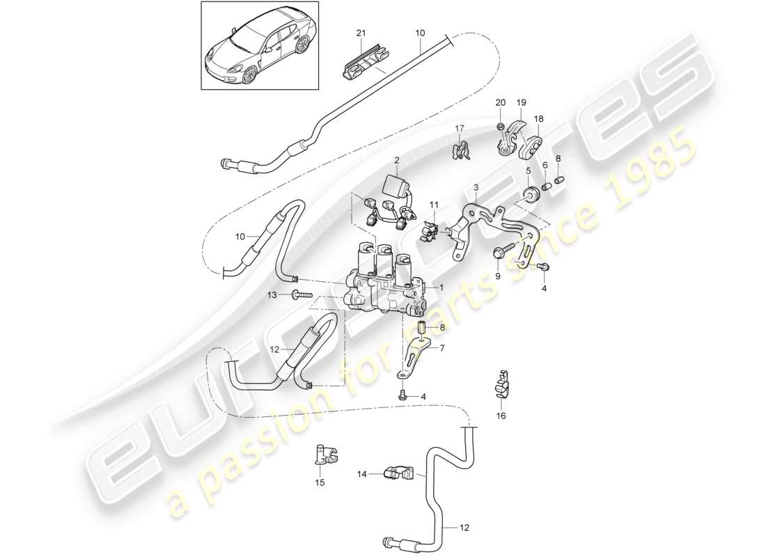 a part diagram from the porsche panamera parts catalogue