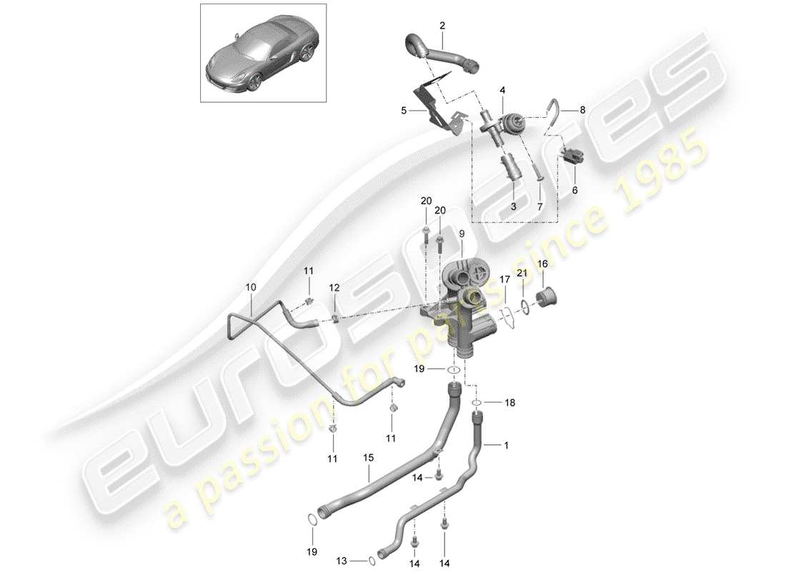 a part diagram from the porsche boxster parts catalogue