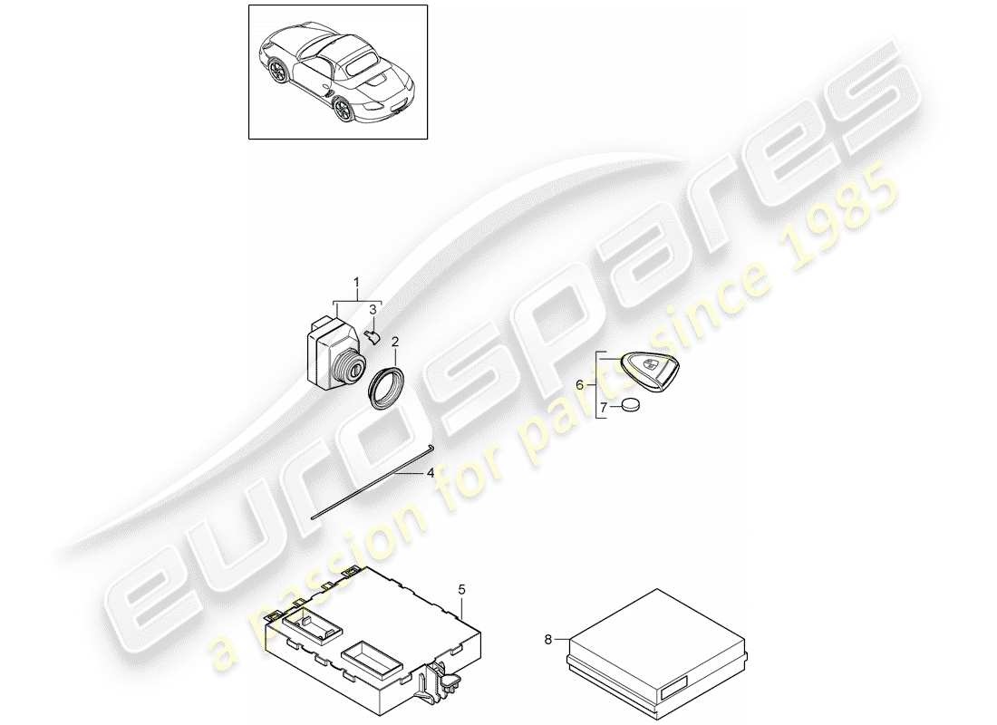 a part diagram from the porsche boxster parts catalogue