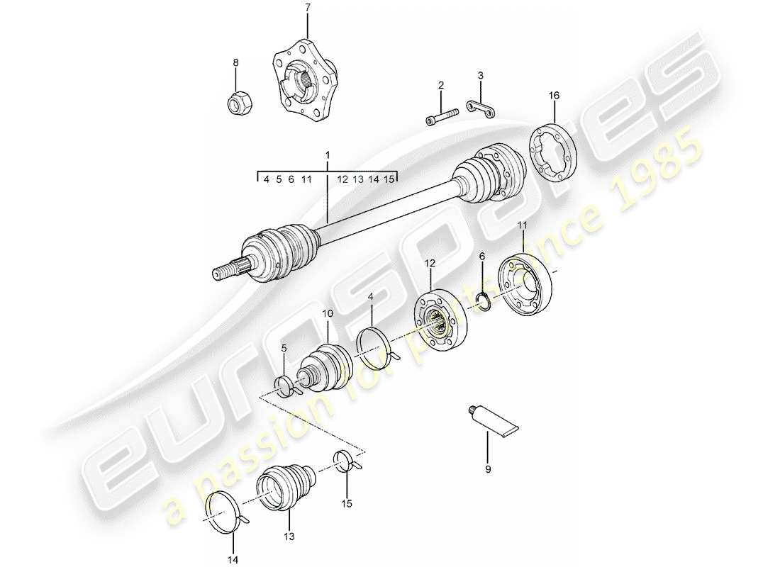 VIEW PARTS DIAGRAMS FROM THE PORSCHE 996 PARTS CATALOGUE a part diagram from the porsche 996 parts catalogue