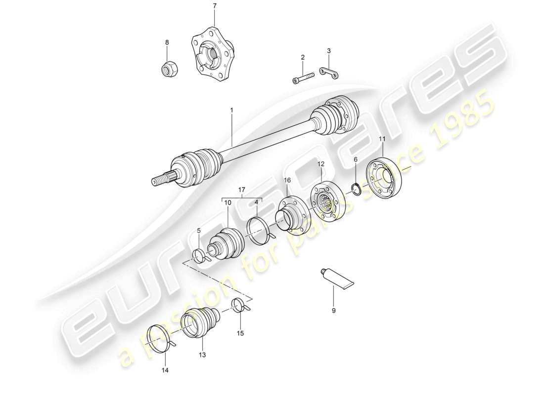 VIEW PARTS DIAGRAMS FROM THE PORSCHE CAYMAN PARTS CATALOGUE a part diagram from the porsche cayman parts catalogue