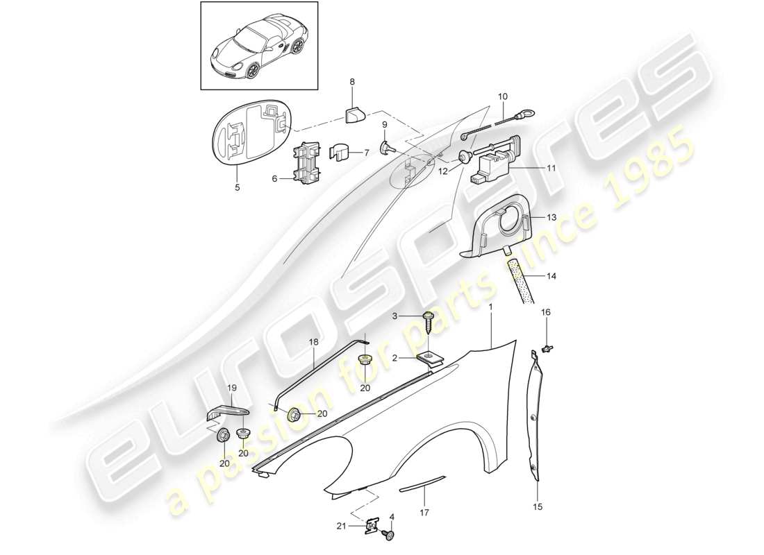 a part diagram from the porsche boxster parts catalogue