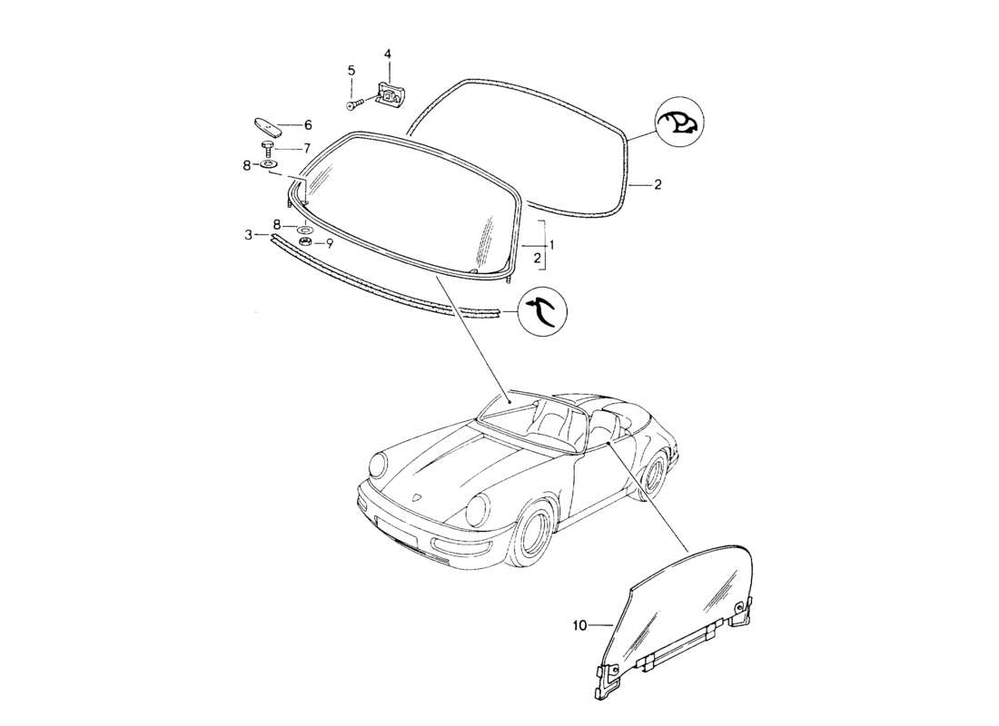 VIEW PARTS DIAGRAMS FROM THE PORSCHE 964 PARTS CATALOGUE a part diagram from the porsche 964 parts catalogue