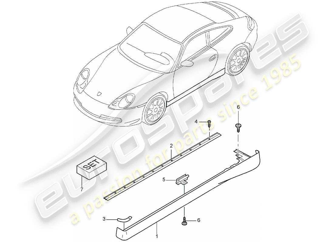 VIEW PARTS DIAGRAMS FROM THE PORSCHE 996 PARTS CATALOGUE a part diagram from the porsche 996 parts catalogue
