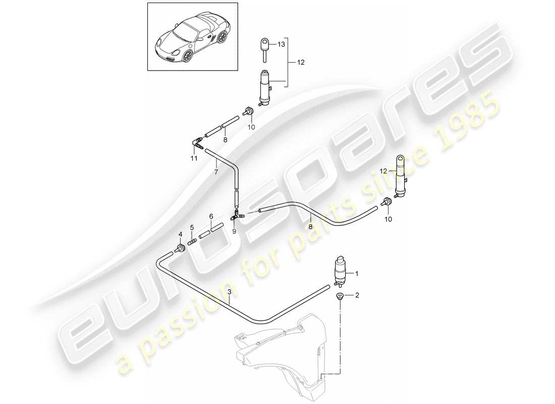 a part diagram from the porsche 2010 (987 boxster) parts catalogue