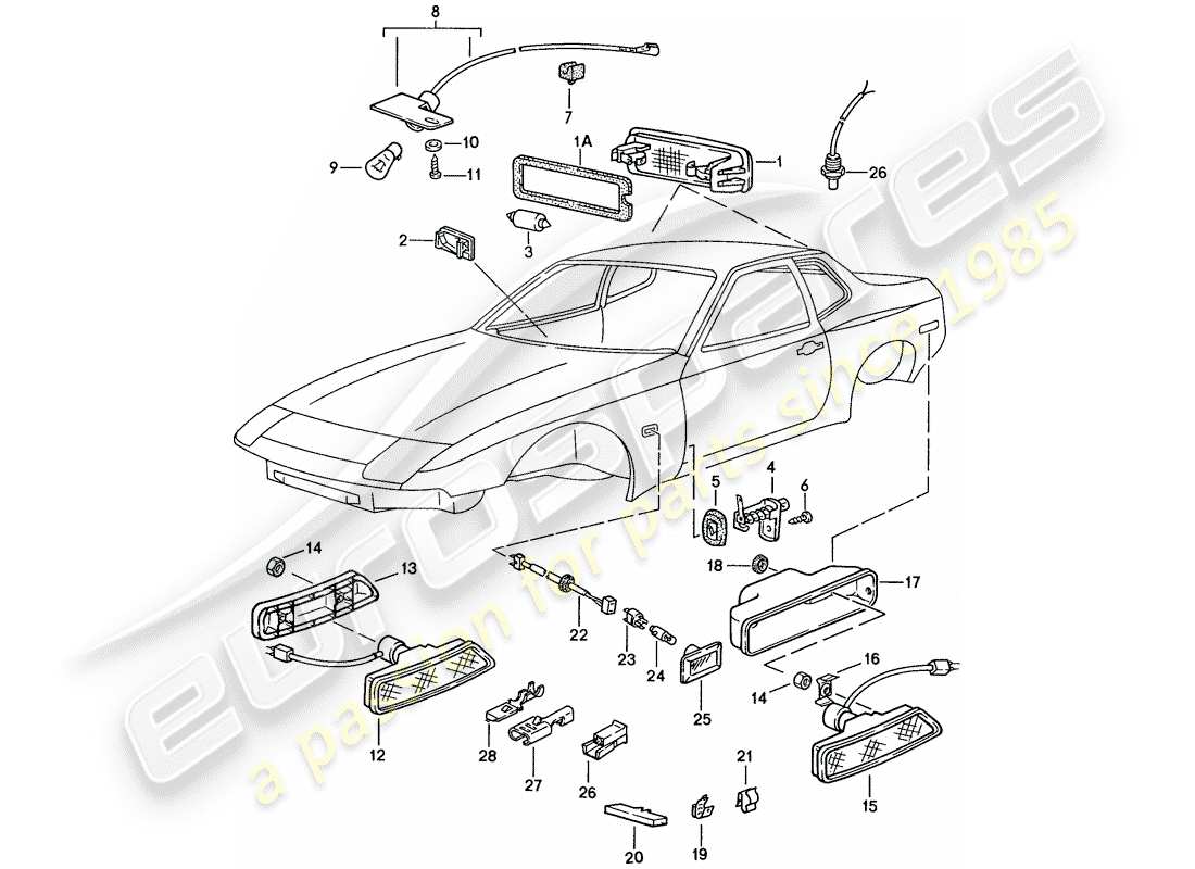 VIEW PARTS DIAGRAMS FROM THE PORSCHE 944 PARTS CATALOGUE a part diagram from the porsche 944 parts catalogue