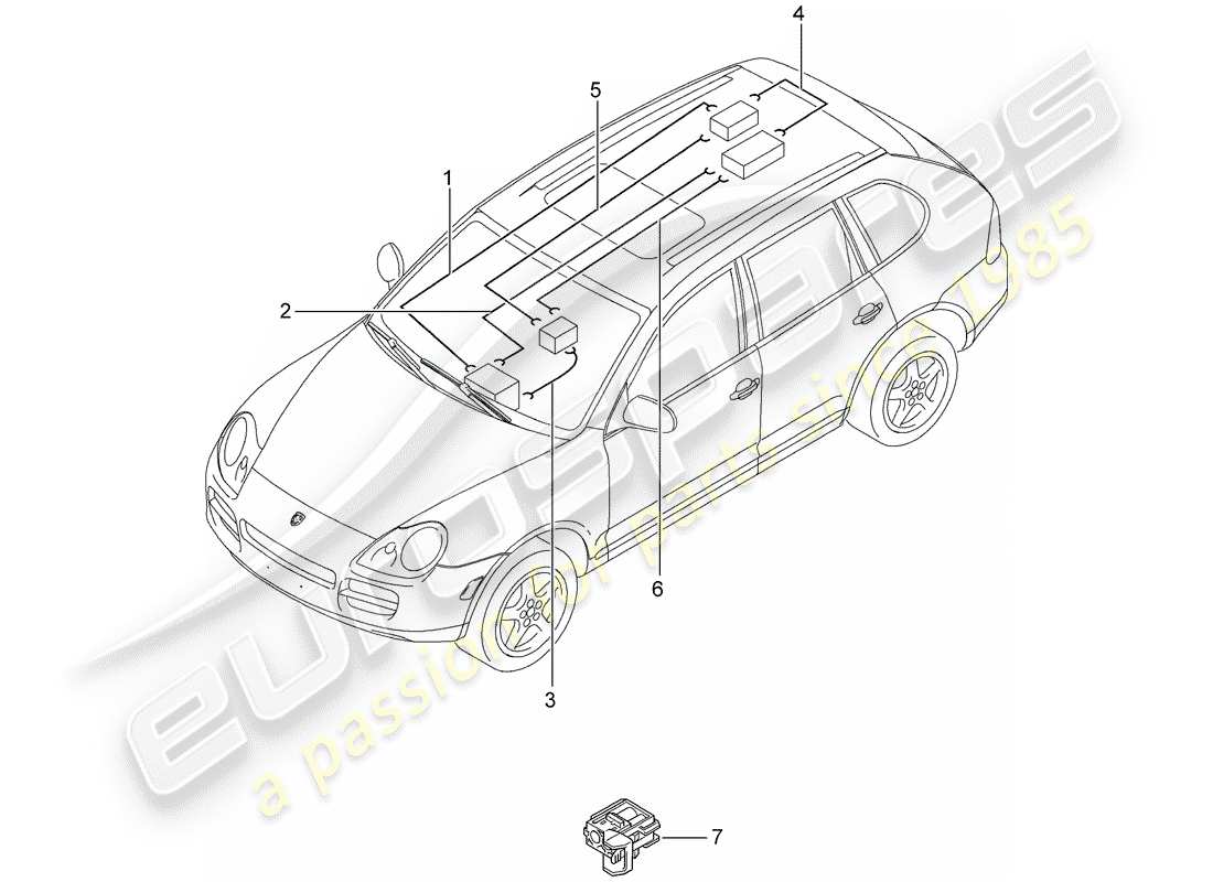 a part diagram from the porsche cayenne parts catalogue