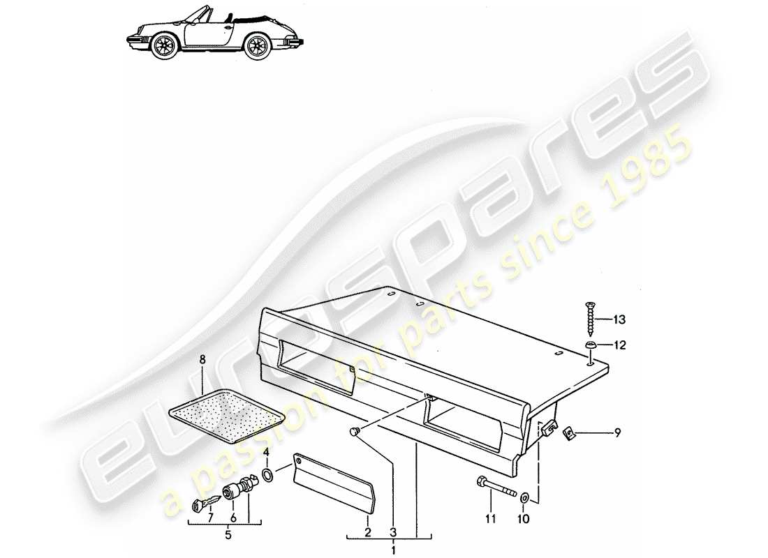 a part diagram from the porsche 1989 (seats for 944/968/911/928) parts catalogue