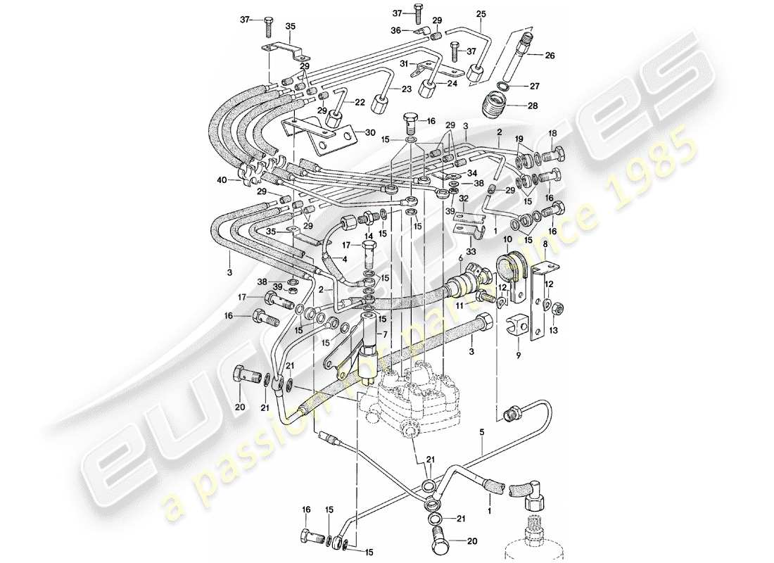 VIEW PARTS DIAGRAMS FROM THE PORSCHE 924 PARTS CATALOGUE a part diagram from the porsche 924 parts catalogue