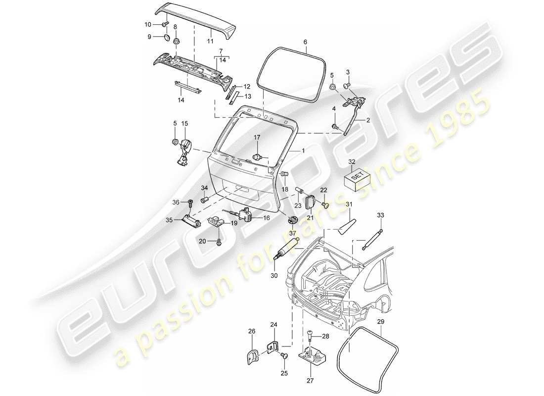 a part diagram from the porsche cayenne parts catalogue