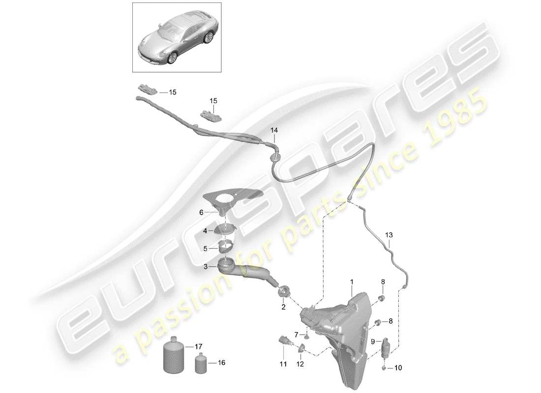 a part diagram from the porsche 991 parts catalogue