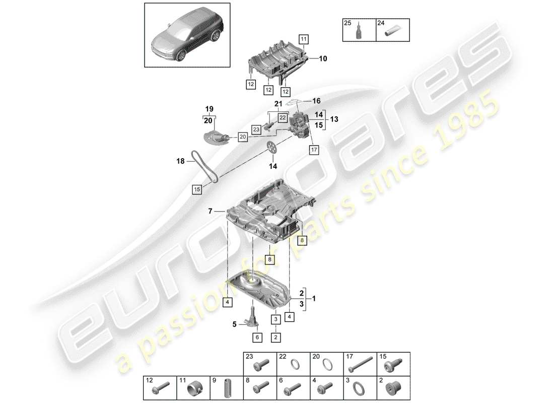 a part diagram from the porsche cayenne parts catalogue