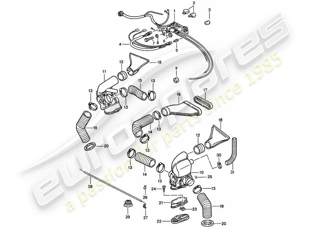 a part diagram from the porsche 911 parts catalogue