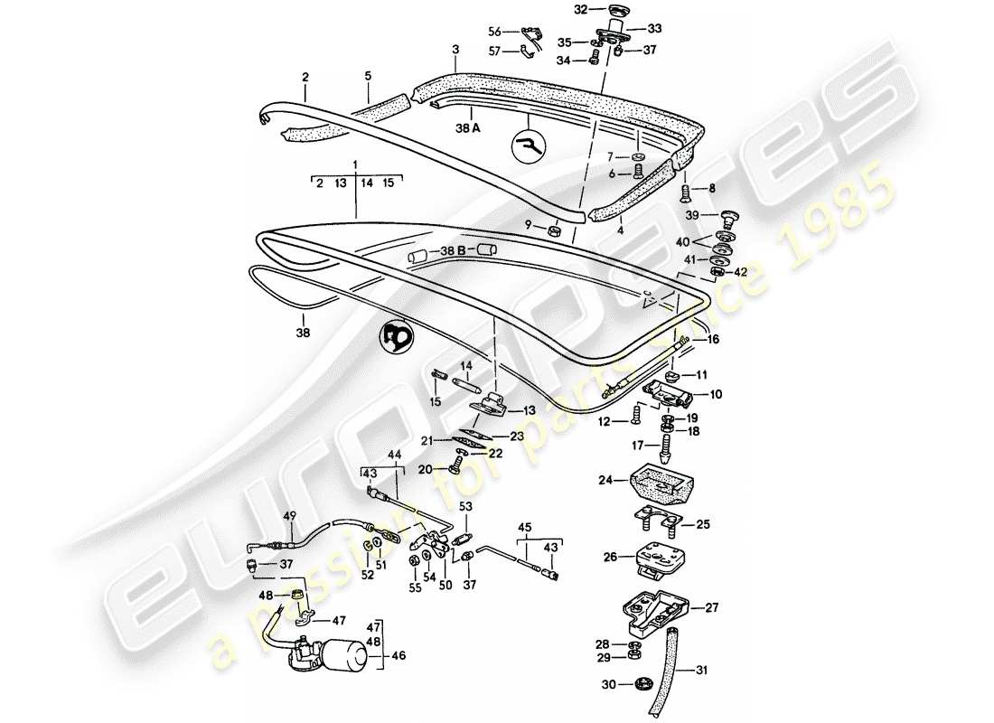 a part diagram from the porsche 924 parts catalogue