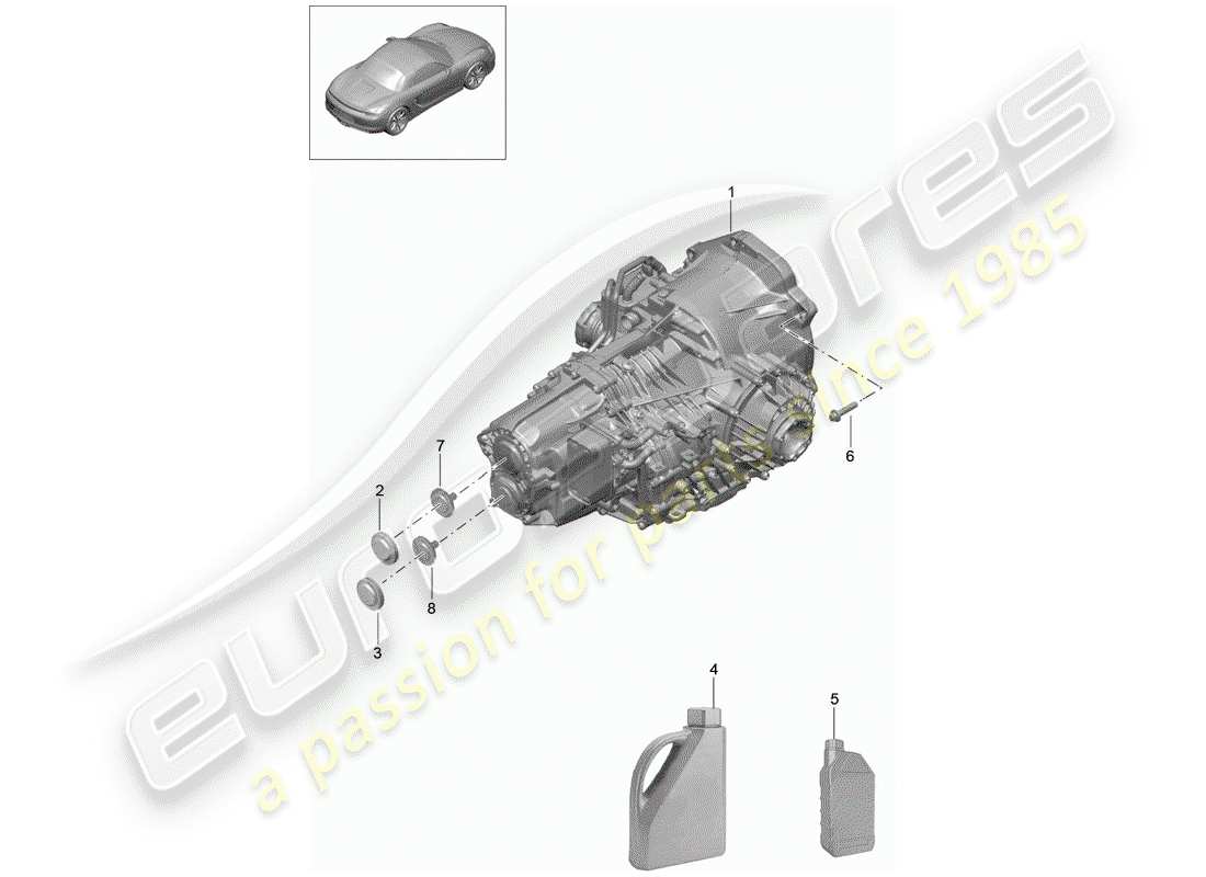 VIEW PARTS DIAGRAMS FROM THE PORSCHE BOXSTER PARTS CATALOGUE a part diagram from the porsche boxster parts catalogue