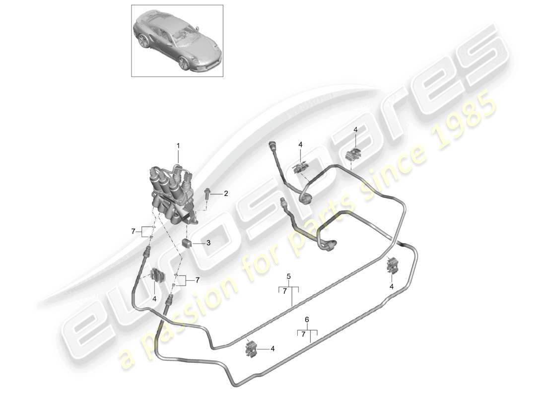a part diagram from the porsche 2020 (991-2 turbo) parts catalogue