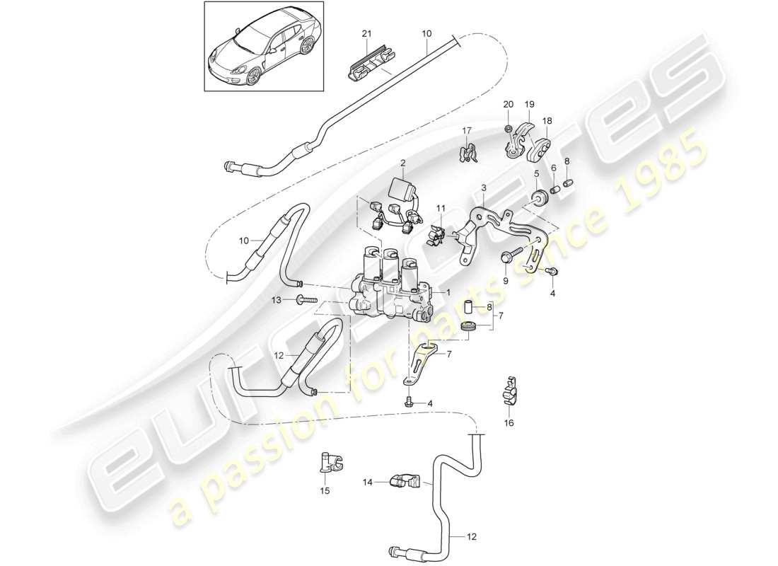a part diagram from the porsche 2013 (panamera 970) parts catalogue