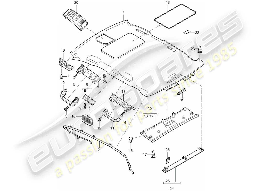 a part diagram from the porsche cayenne parts catalogue