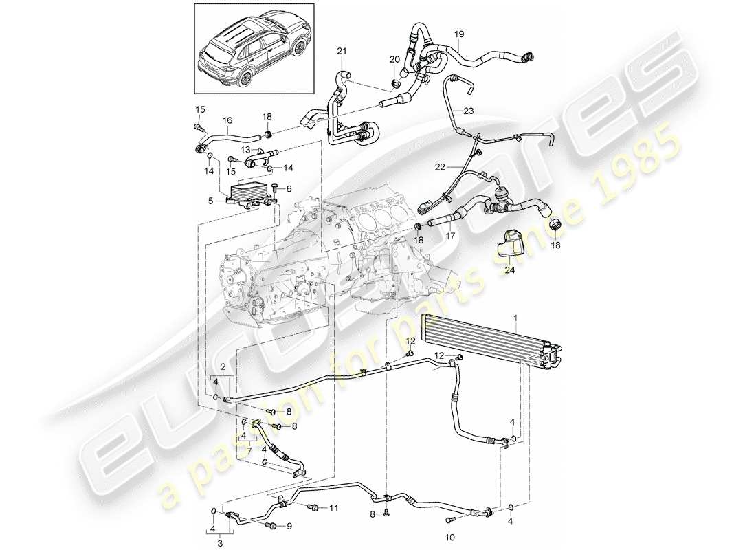 a part diagram from the porsche cayenne parts catalogue