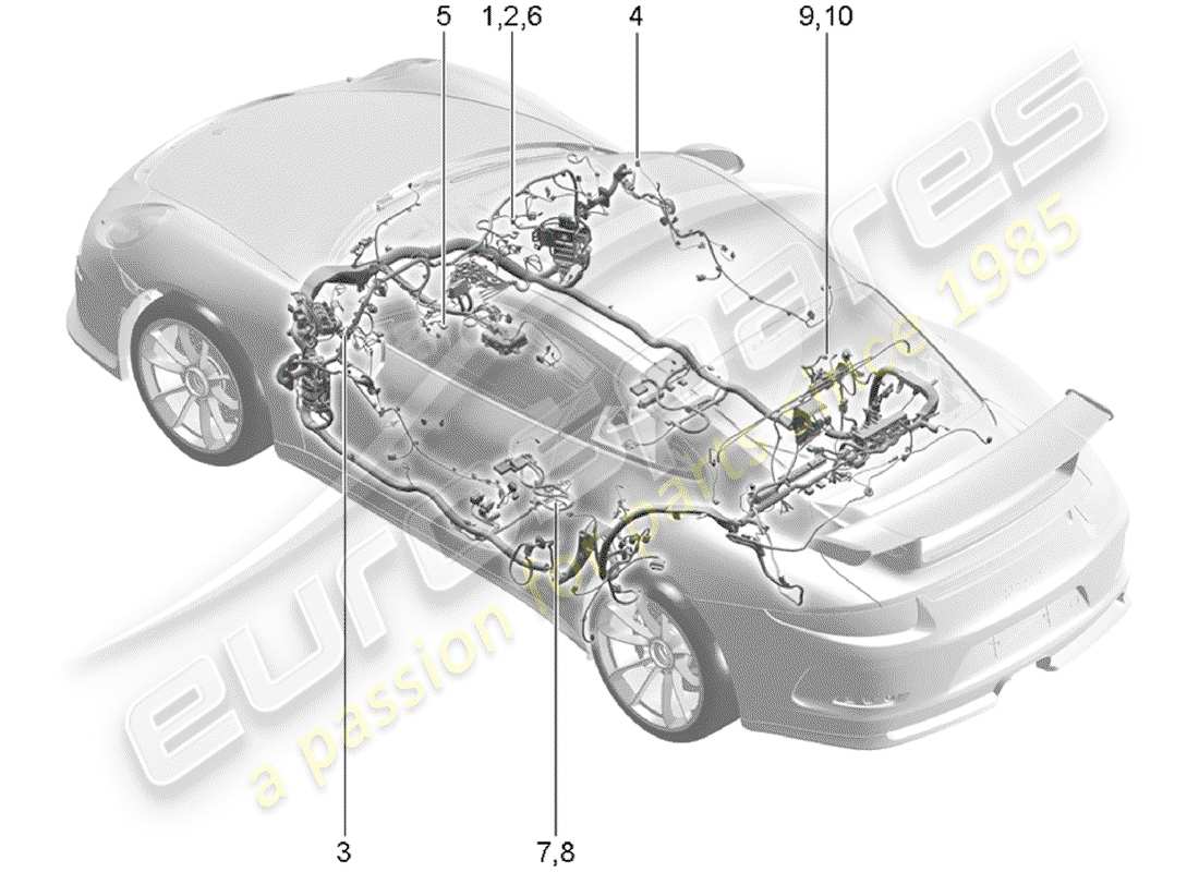 a part diagram from the porsche 991 parts catalogue