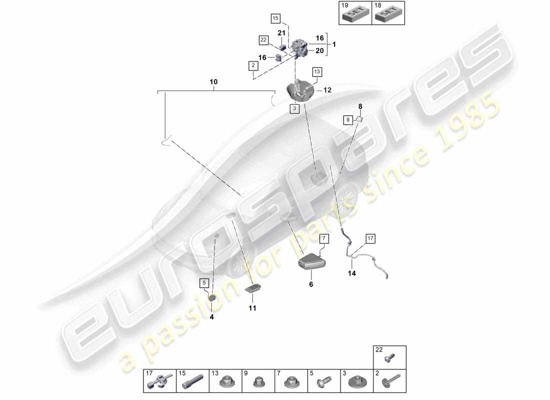 a part diagram from the porsche 2019 (cayenne e3 9ya/9yb) parts catalogue