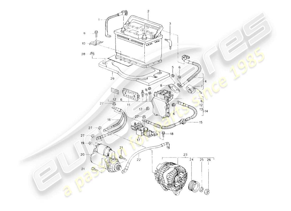a part diagram from the porsche 1999 (986 boxster) parts catalogue