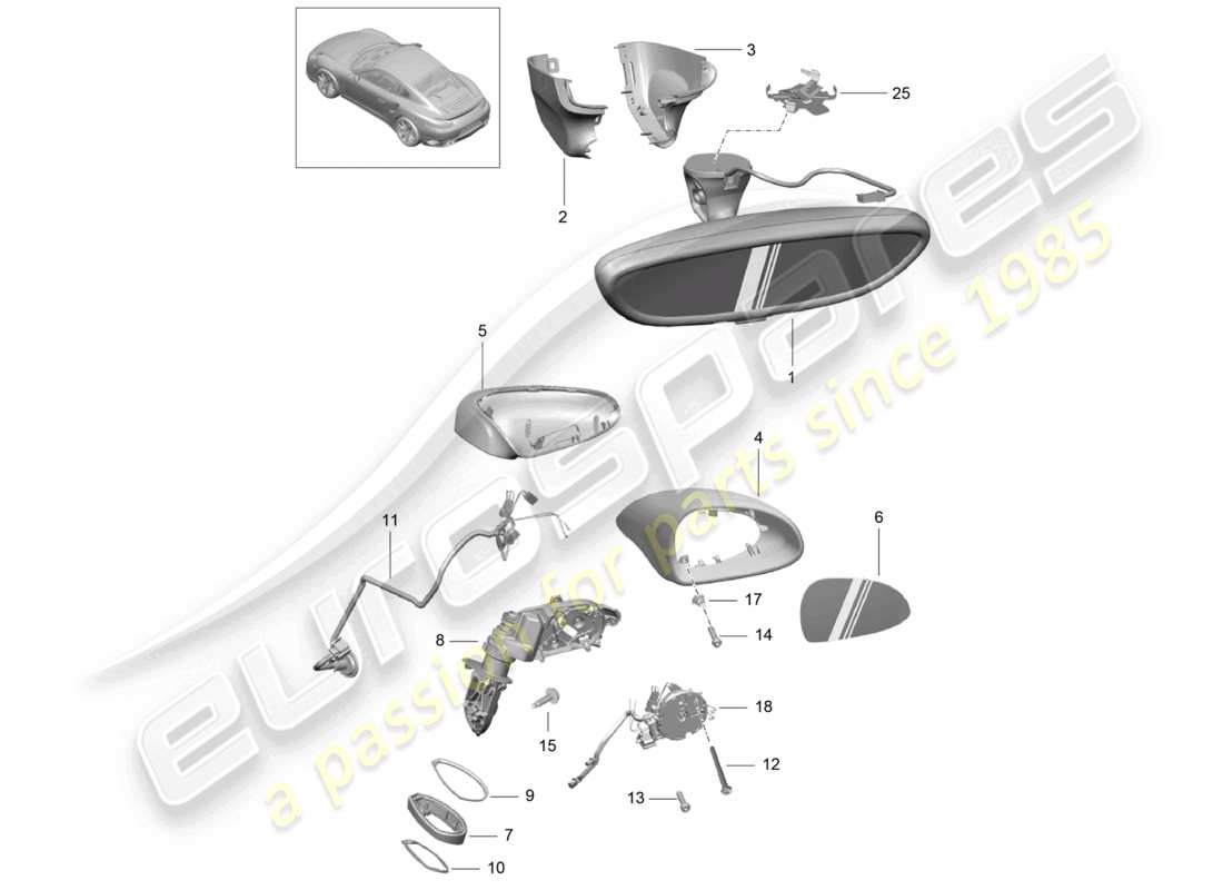 a part diagram from the porsche 991 parts catalogue