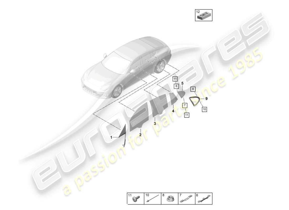 VIEW PARTS DIAGRAMS FROM THE PORSCHE PANAMERA PARTS CATALOGUE a part diagram from the porsche panamera parts catalogue