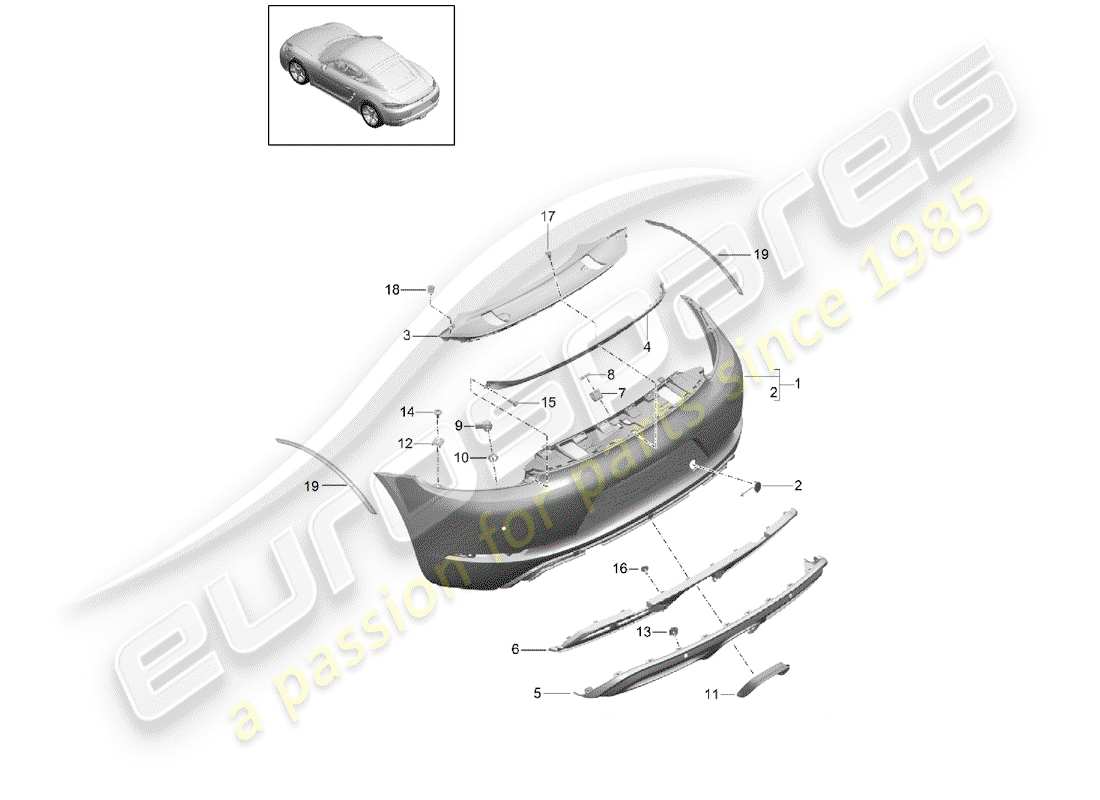 a part diagram from the porsche cayman parts catalogue