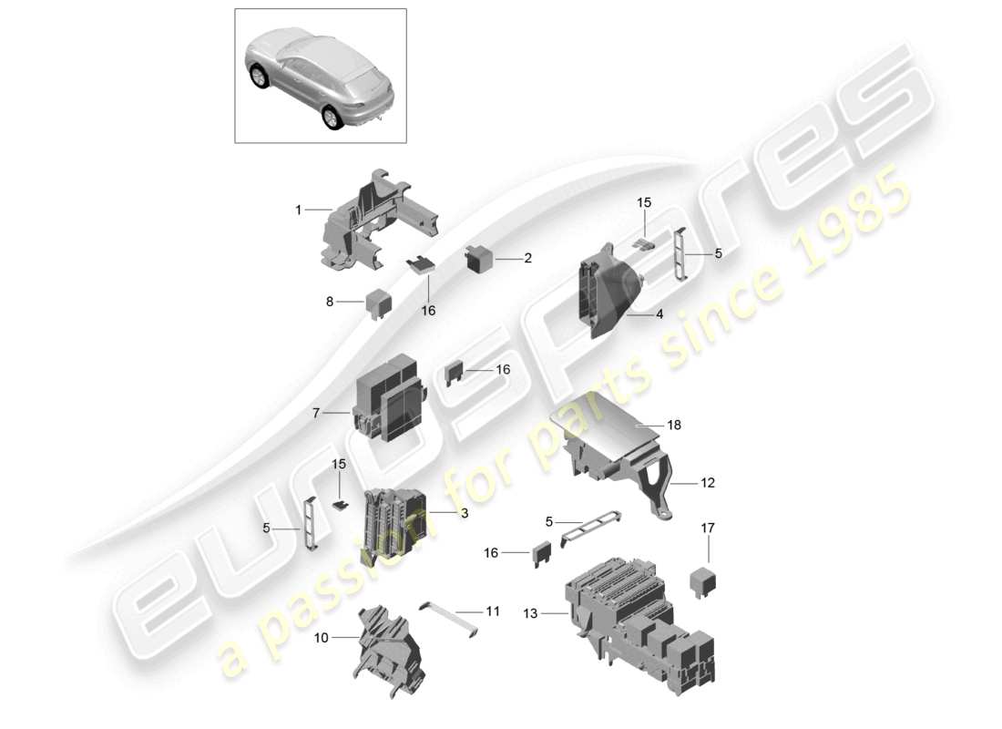 a part diagram from the porsche 2017 (macan) parts catalogue
