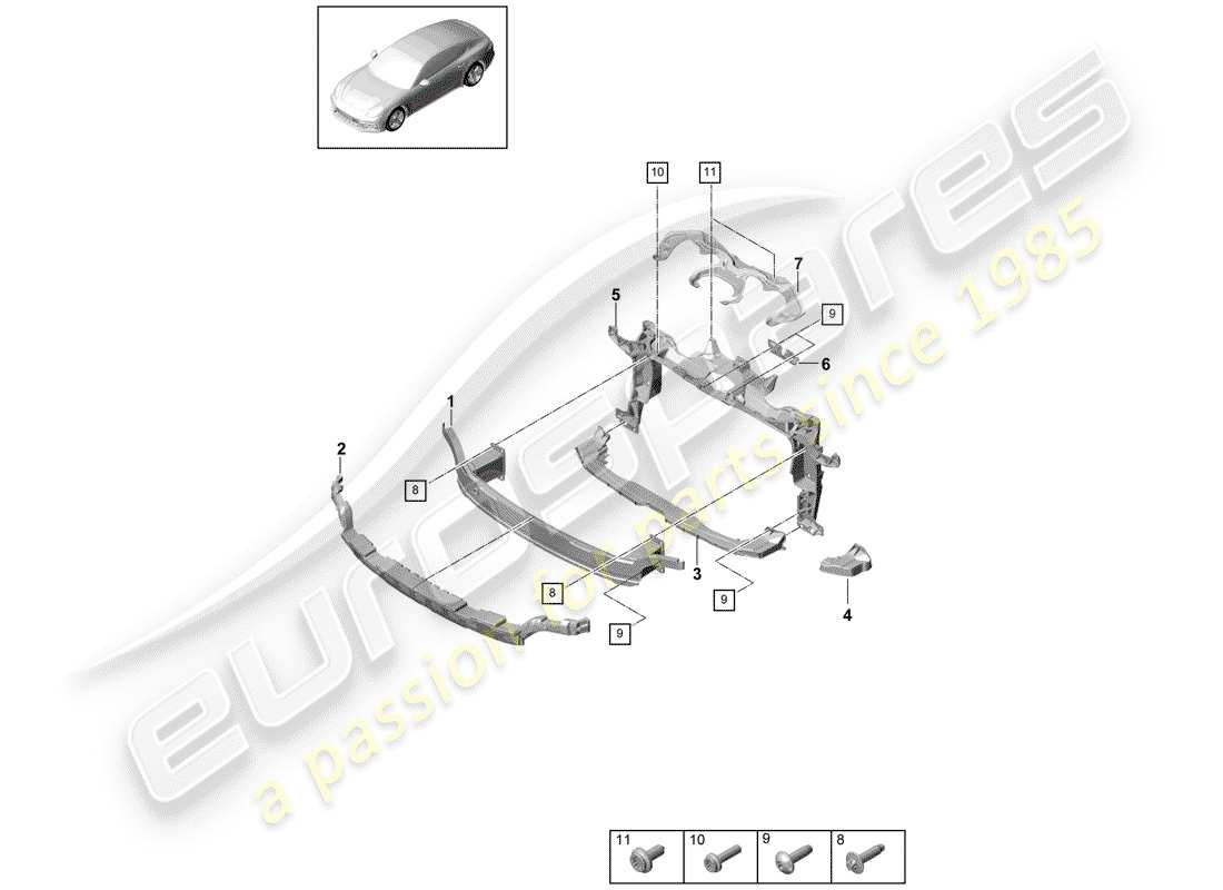 a part diagram from the porsche panamera parts catalogue