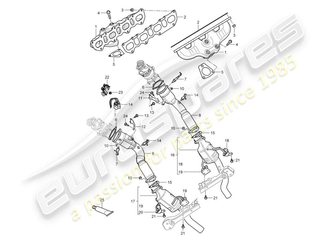 a part diagram from the porsche 2009 (cayenne e1 9pa) parts catalogue
