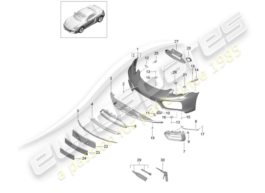 VIEW PARTS DIAGRAMS FROM THE PORSCHE BOXSTER PARTS CATALOGUE a part diagram from the porsche boxster parts catalogue