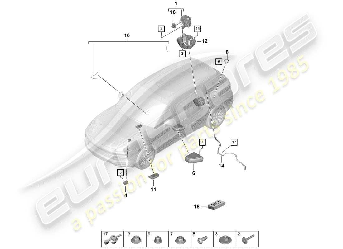 a part diagram from the porsche cayenne parts catalogue