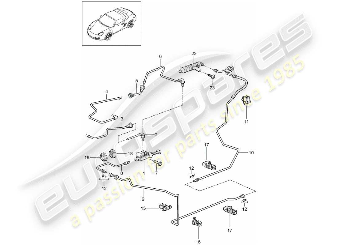 a part diagram from the porsche 2009 (987 boxster) parts catalogue