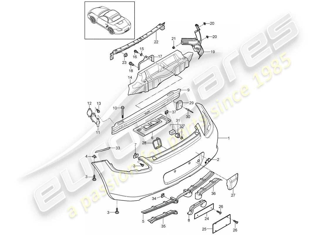 a part diagram from the porsche boxster parts catalogue